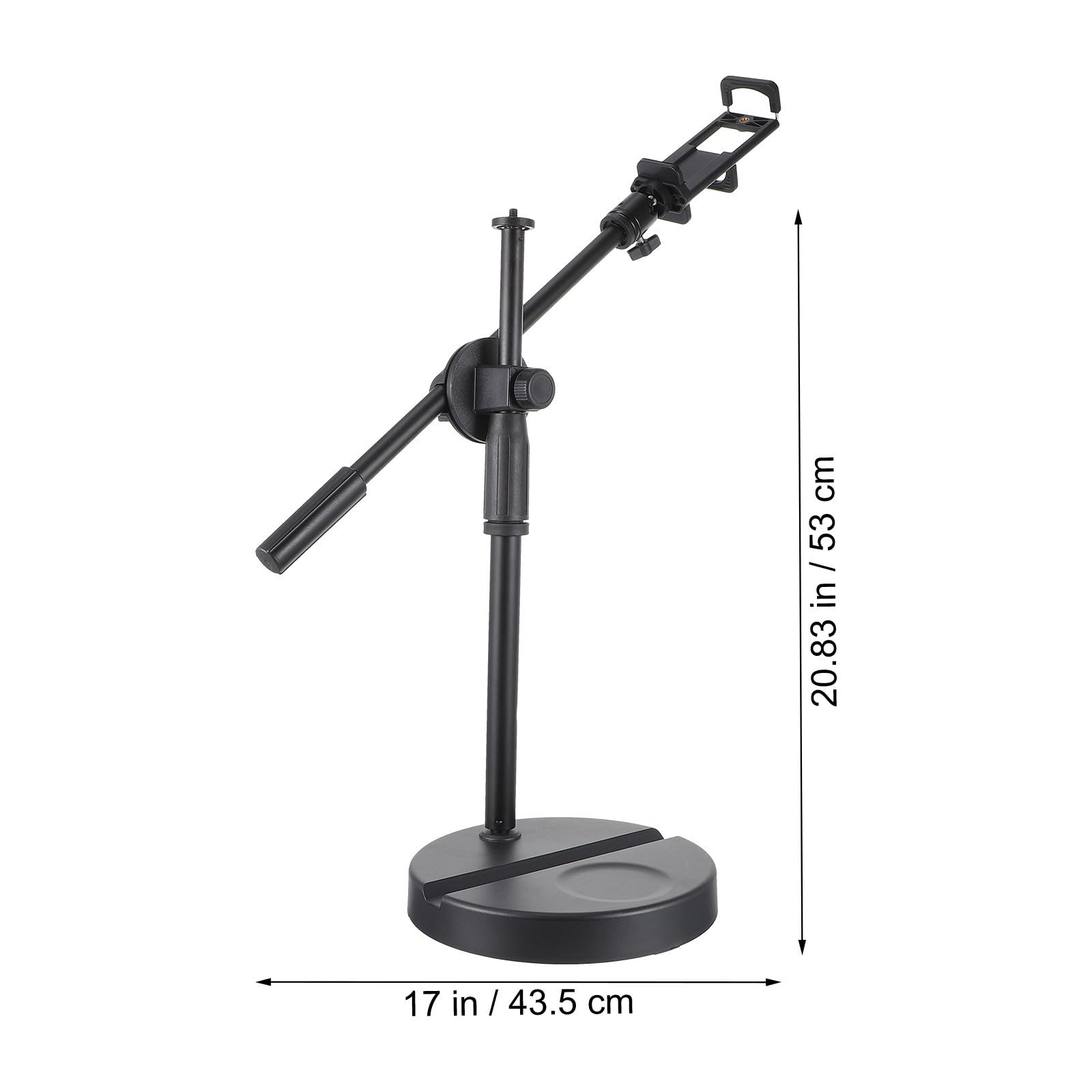 ibasenice Soporte para Teléfono Móvil Ajustable 360° con Base Pesada Negra