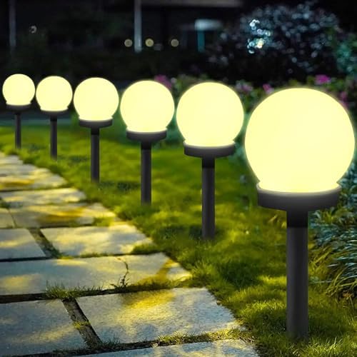 Solar Gartenleuchte,6 Stück Wasserdichte Solarlampen für Garten
