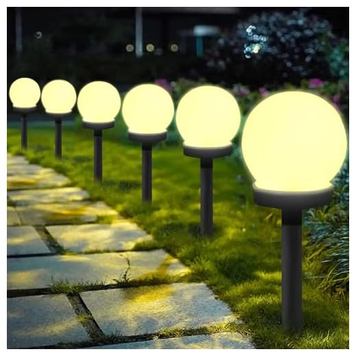YeahBoom Solarlampen für Außen Kugel,6 Stück LED Gartenleuchten Solar Warmweiß,Solar Gartenleuchte Wasserdicht Solarlampe,für Terrasse Gehwege Hof Gartendeko