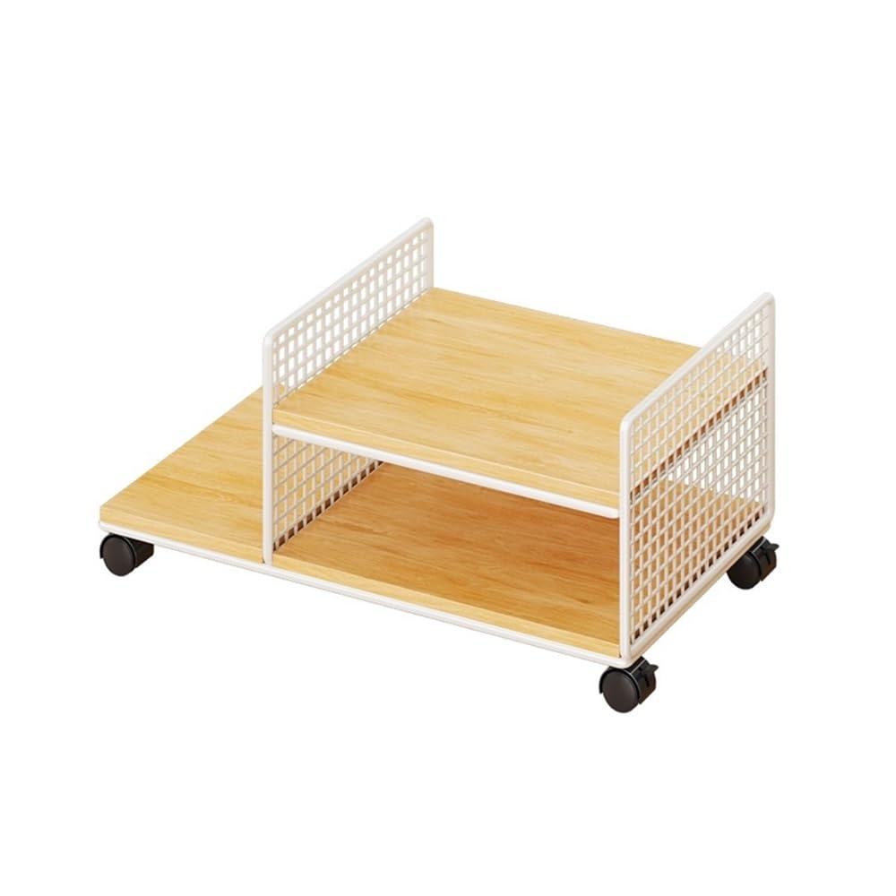 Práctico Soporte for CPU, Estante for Impresora, Estuche de Escritorio, Carrito móvil con Ruedas giratorias Bloqueo(A)