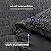 HYMOKEGE Dark Grey Duvet Cover Queen Size, Ultra Soft 3-Piece Seersucker Duvet Cover Set with Zipper Closure, Soft Brushed Microfiber Bedding Set with 8 Corner Ties (90