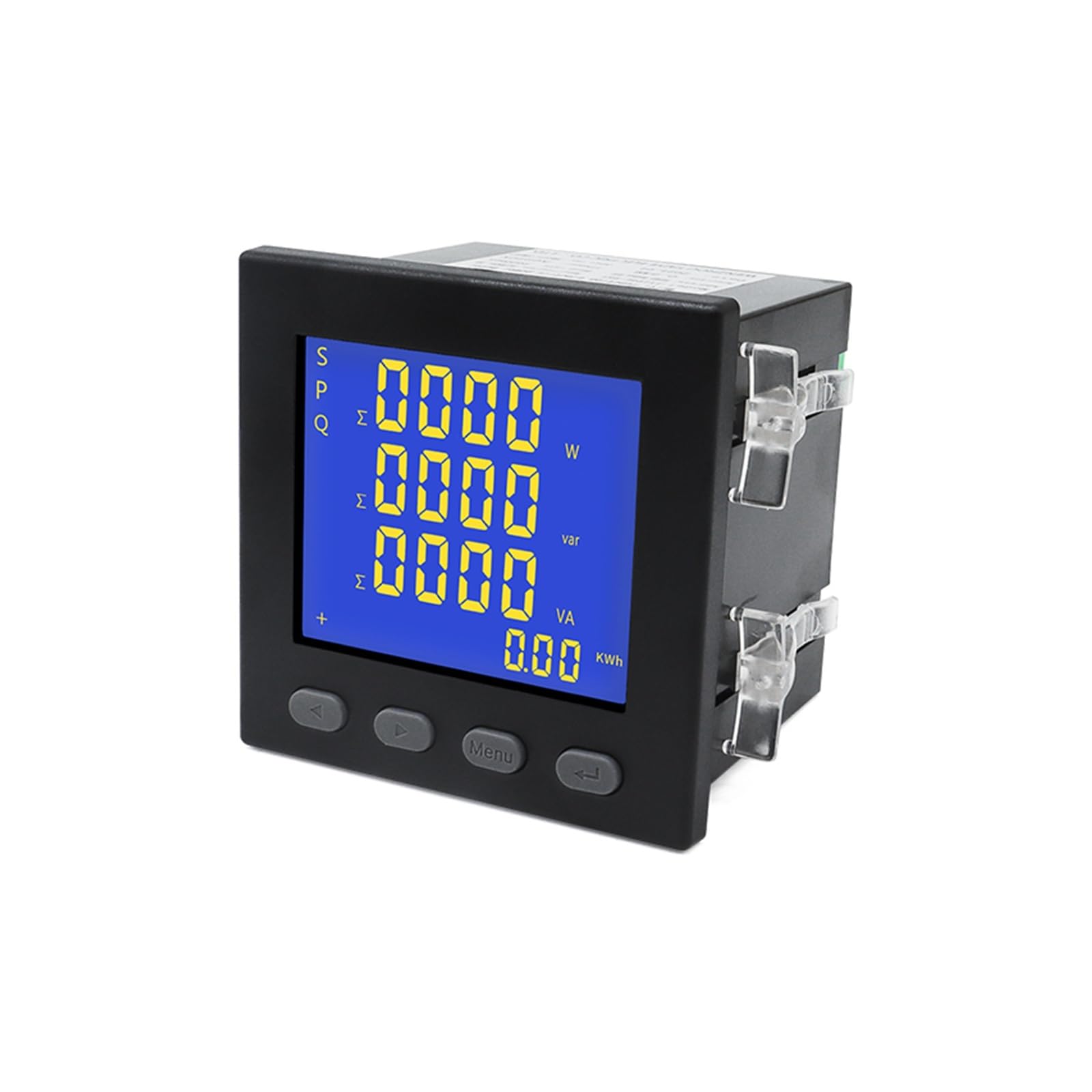 Medidor de panel Medidor de electricidad Vatios hora multifunción 5A Amperios voltios Medidor de factor de potencia | Ammeter(Black)