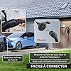 dé Rallonge Câble de Recharge pour Voiture Électrique Type 2 7,4kW [15m, 32A] Câble d'extension Monophasé 230V, Classé IP54, Compatible avec Tous Les BEV et HPEV IEC62196-2, avec Sac de Transport