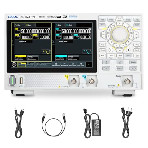RIGOL Signalgenerator,DG822 Pro Funktions-/Arbiträrwellenformgenerator,tragbar,25MHz,625Msa/s,16 Bit,2 Ausgangskanäle,unterstützt mobile Stromversorgung
