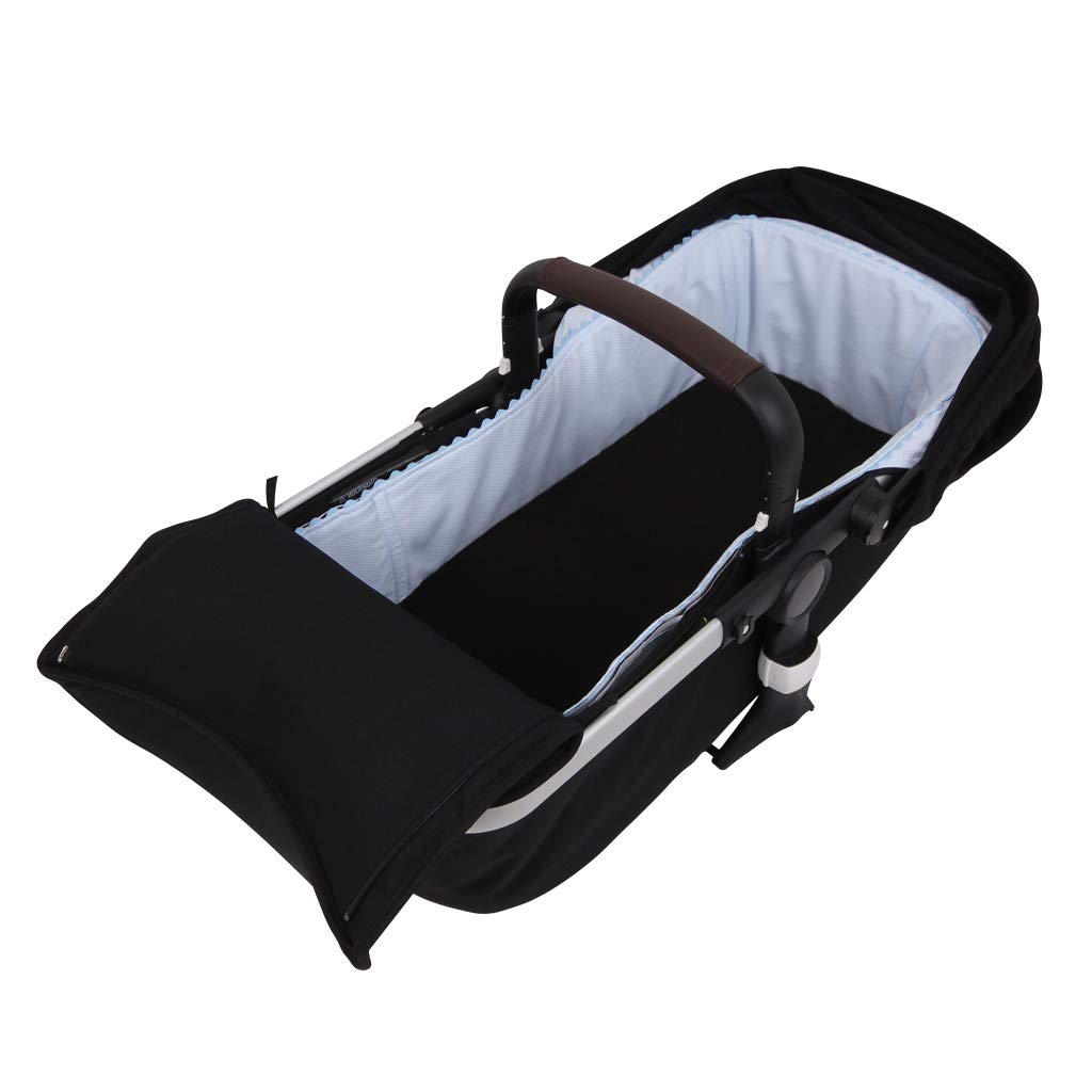 Funda Capazo Velcro para Bugaboo Camaleon 3 Plus | Cubre Capazo Cuco Bebe | Vestidura Carro | Incluye Salvababas | Paredes Suelo Acolchados | PIQUE CELESTE + CELESTE