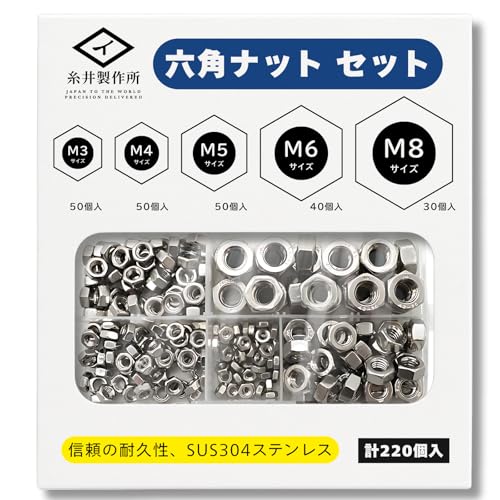 䐻쏊iITOCCAj Zpibg 220ZbgyTrɋ SUS304 XeX ziM3/M4/M5/M6/M8j[P[X t Hex Nuts Stainless Steel