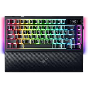 Razer BlackWidow V4 Pro 75% Wireless Gaming Keyboard: OLED Display – True 4K Hz Wireless – Bluetooth – Hot Swappable – Orange Tactile Switches – Command Dial Snap Tap – Chroma RGB – Wrist Rest
