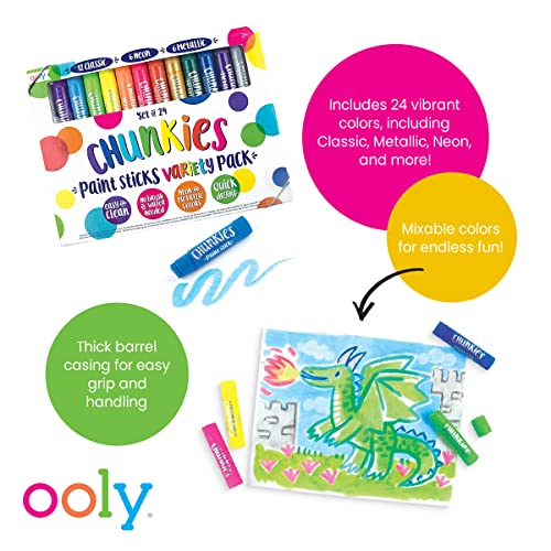 Ooly, Chunkies Paint Sticks Variety Pack - Set Of 24, Twistable Paint Stick Crayon Set For Kids And Adults, Great For Any Project Including Posters, Cards, Scrapbooking, And Journaling #TOP3