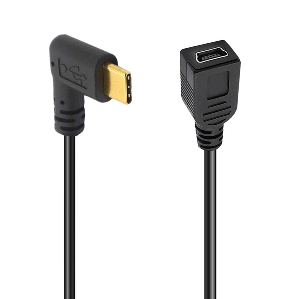 Seadream Adattatore Da USB C A Mini USB – Connettore Angolare Femmina Tipo-C A Maschio Mini-B, Ricarica E Sincro Dati - 3