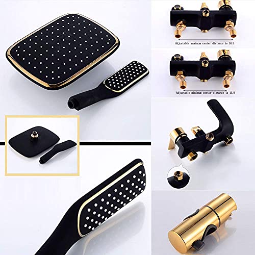 Système de douche rotatif à 360° avec colonne ajustable et douchette noire