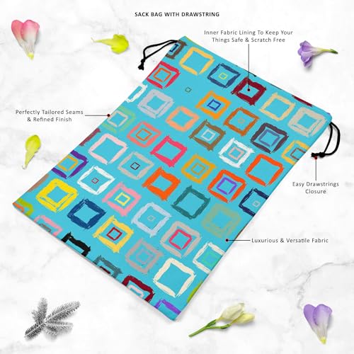 Image of ArtzFolio Geometric Pattern D1 | Reusable Sack Bag | Bag for Gym, Storage, Vegetable & Travel