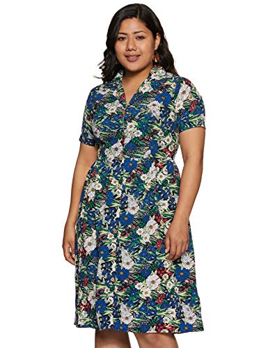 Image of pluss Women's Georgette A-Line Knee-Length Dress