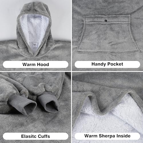 Image of Catalonia Oversized Hoodie Blanket Sweatshirt, Comfortable Sherpa Giant Pullover with Large Front Pocket for Adults Men Women Teenagers Wife Girlfriend