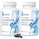 Gozitepe Liposomal Glutathione Reduced 2000mg per Serving | Glutathione Supplement with Hyaluronic Acid + Collagen Peptide + Resveratrol | 10x Better Absorption (60 Count (Pack of 2))