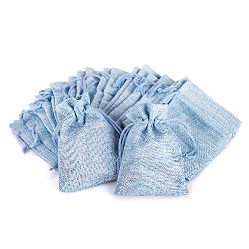 20 pezzi sacchetti stoffa Wolfteeth 20 pz 12 x 9 cm Sacchetti Regalo Caramella portaconfetti Bustine per Battesimo Matrimonio Confetti Gioielli – Blu