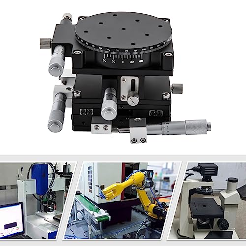 90×90mm Manual Linear Positioning Stage Tuning Platform Aluminum Alloy 4 Axis Load 49?54GF?for Optical Laboratory Precision Measurement(Black)