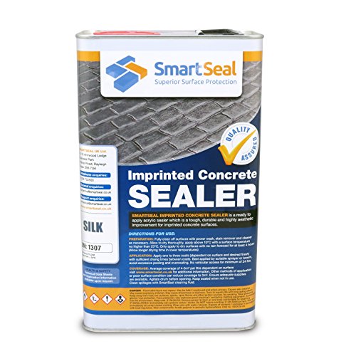 Smartseal Imprinted Concrete Sealer - SILK/WET LOOK - Easy To Apply Driveway Sealer - Durable Protection Outdoor Concrete for Patterned Imprinted Driveways and Patios - (5 Litres)
