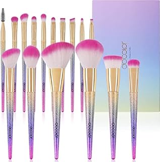 Docolor Makeup Brushes 16Pcs Fantasy Makeup Brushes Set Professional Make Up Brush Foundation Blending Blush Concealer Eye Shadow Synthetic Face Liquid Powder Cream Cosmetics Brushes with Rainbow Gift Box