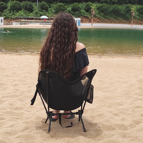 Compact Breathable Mesh Camping Chairs 2 Pack, Ultralight for Backpacking, Fishing, and Beach Picnics