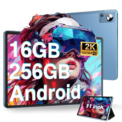 Tablet 11 Pulgadas Android 13 con 16GB RAM 256GB ROM(1TB Ampliable), 2K FHD Tablets con Triple...