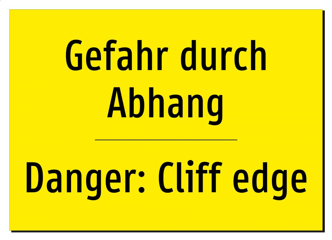 51966-DEEN-T-08 | Gefahr durch Abhang Schild/Aufkleber | Deutsch