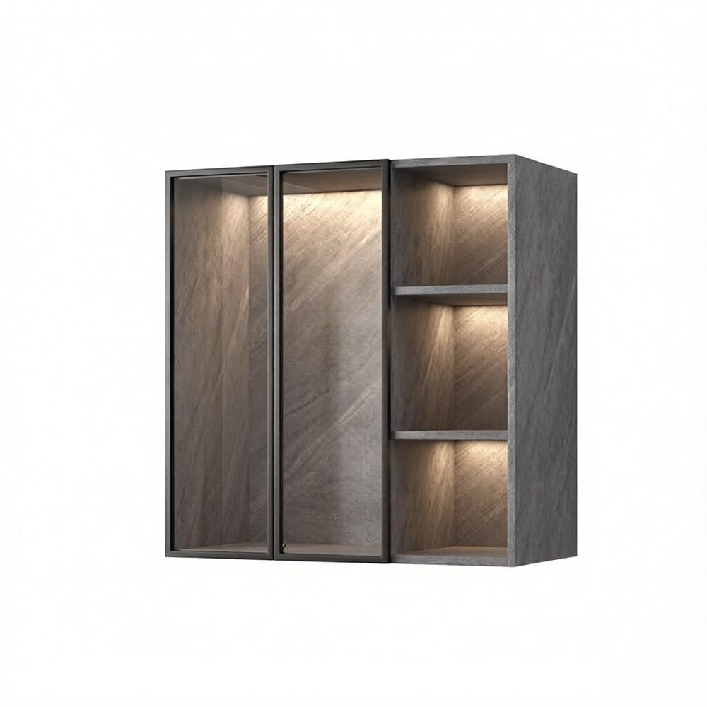 ZENY896V Mandir Wall-Mounted Spiritual Niche Cabinet shrine altar