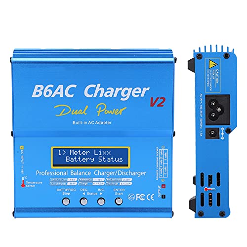 Chargeur d'équilibre de batterie au lithium 1-6S compact 80W avec alimentation intégrée