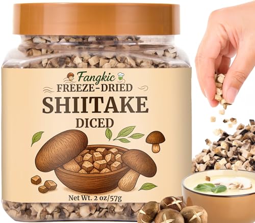 2 oz Freeze-Dried Shiitake Mushrooms – 5mm Diced – Ramen