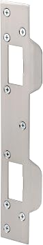 Prime-Line Door Strike Plate, Satin Nickel, Fits 5-1/2 & 6 in. Spacing