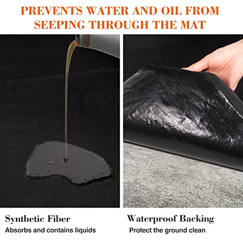 Extra Large 6.6 X 16.4Ft Garage Floor Mat- Absorbent/Waterproof Oil Maintenance Mat To Protect Garage Floor Surface- Reusable Oil Spill Mat For Under Car Garage Shop Parking Floor Driveway (Black) #TOP2