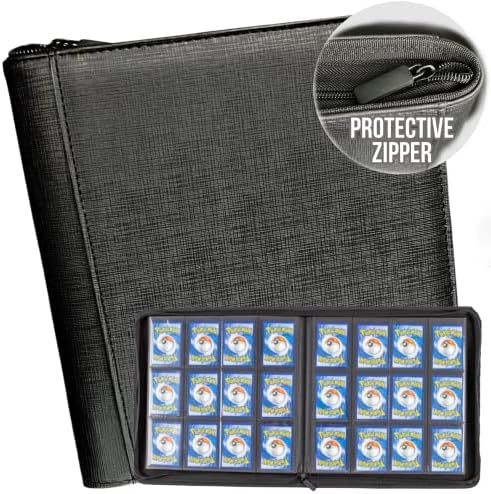 ARMORY 12 Pocket, 480 Card Premium Trading Card Binder w/ Zipper for Collectible Trading Cards | NO DAMAGING METAL RINGS! | Side Loading Pockets | Game, Baseball, Japanese Trading Card Album | Sports Card Holder