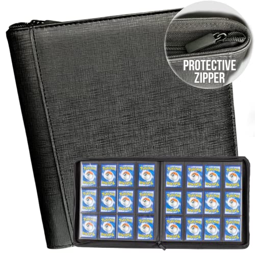 Armory 12 Pocket, 480 Card Premium Trading Card Binder W/ Zipper For Collectible Trading Cards | No Damaging Metal Rings! | Side Loading Pockets | Game, Baseball, Japanese Trading Card Album | Sports Card Holder #TOP2