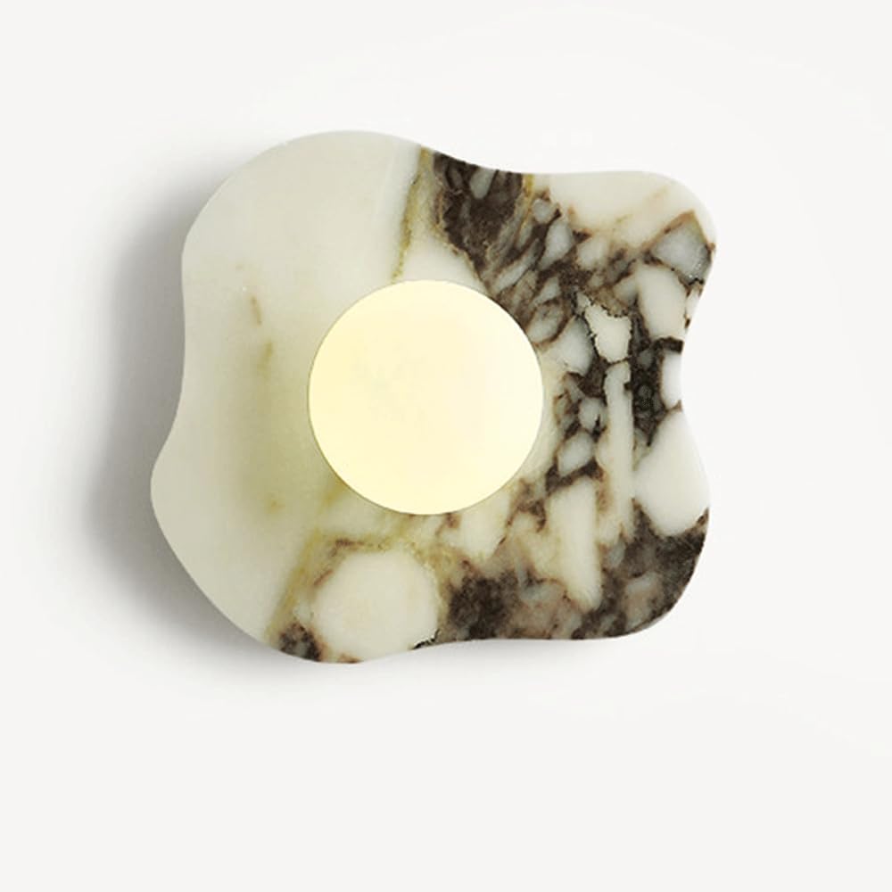 Alabaster Wall Sconce 9.45In Natural Marble Wall Mounted Lights With Glass Shade Marble Sconce Lighting Alabaster Modern Bathroom Vanity Lights Indoor G9 Wall Lamp For Living Room Hallway Staircase
