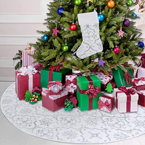 Toyvian Weihnachtsbaum-Rock Aus Leinen – Baumdecke 120 X 120 Cm, Festliche Unterlage Für Christbäume