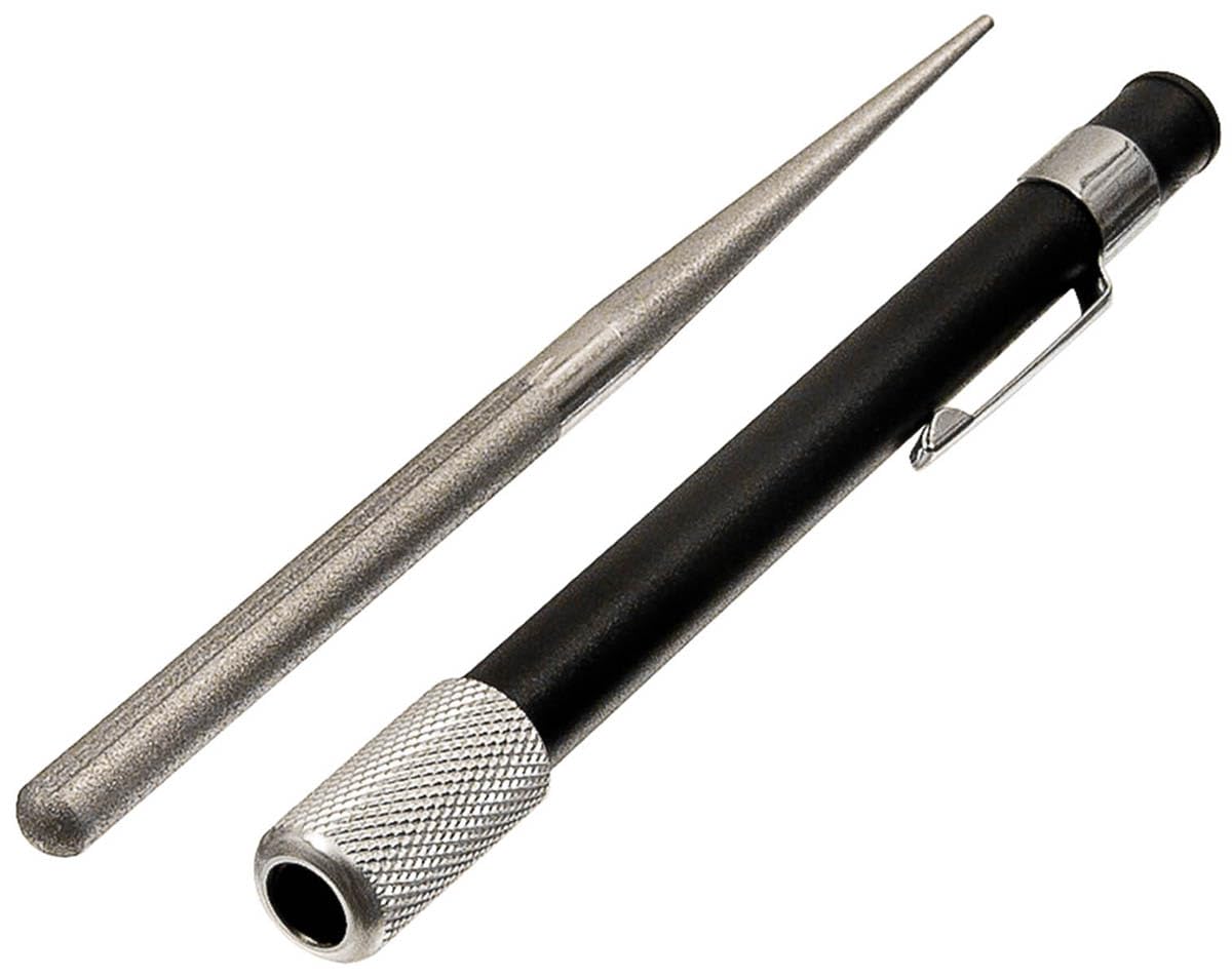 FoxOutdoor Diamantschärfer – Schärfstation, schwarz, kompakte Stiftform