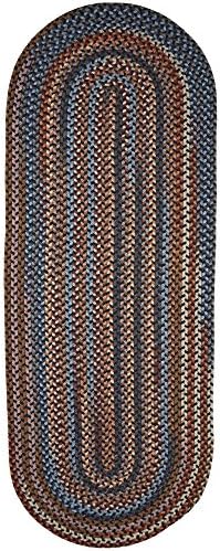 Super Area Rugs Tribeca Soft & Reversible Wool Braided Rug, Made in USA, Black Rock, 2' X 4' Runner