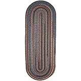 Super Area Rugs Tribeca Soft & Reversible Wool Braided Rug, Made in USA, Black Rock, 2' X 4' Runner
