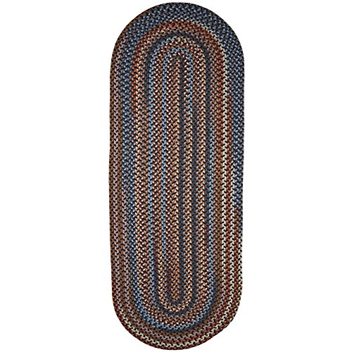 Super Area Rugs Tribeca Soft & Reversible Wool Braided Rug, Made In Usa, Black Rock, 2' X 4' Runner #TOP28