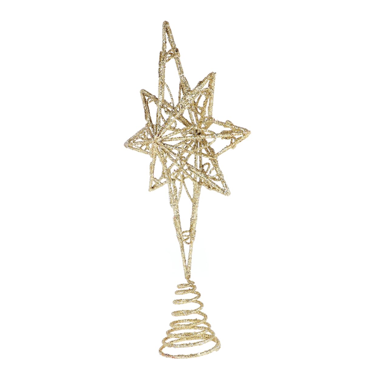 PRETYZOOM 3 Pezzi Di Puntale Per Albero Di Natale in Metallo A Forma Di Stella Di Anice Decorazione Festiva Per La Cima Dell'albero 16x30 Cm Senza Per Le Festività Natalizie