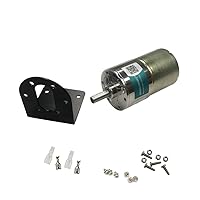 Vista 2 de Bringsmart Motor de reducción micro DC 12V 300rpm con soporte, motor de engranajes con eje de salida central, motor de engranajes de 37mm