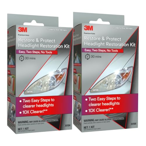 3M Headlight Restoration Kit with Trizact Sanding Discs, 2 Pack