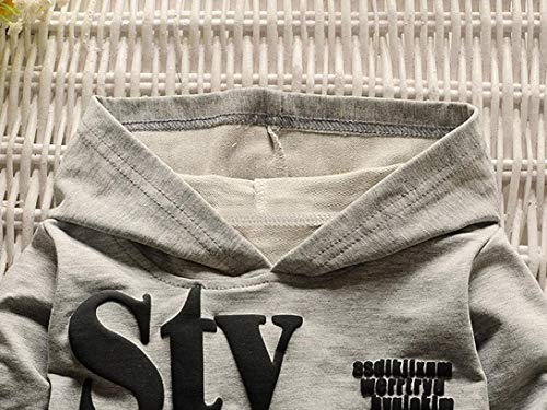 Boy Clothes Set For 1-5 Years,Toddler Baby Boys Kid Letter Print Hoodie Long Sleeve Tops Pattern Pants Fall Winter Sweatshirt (Gray, 4-5T) #TOP2