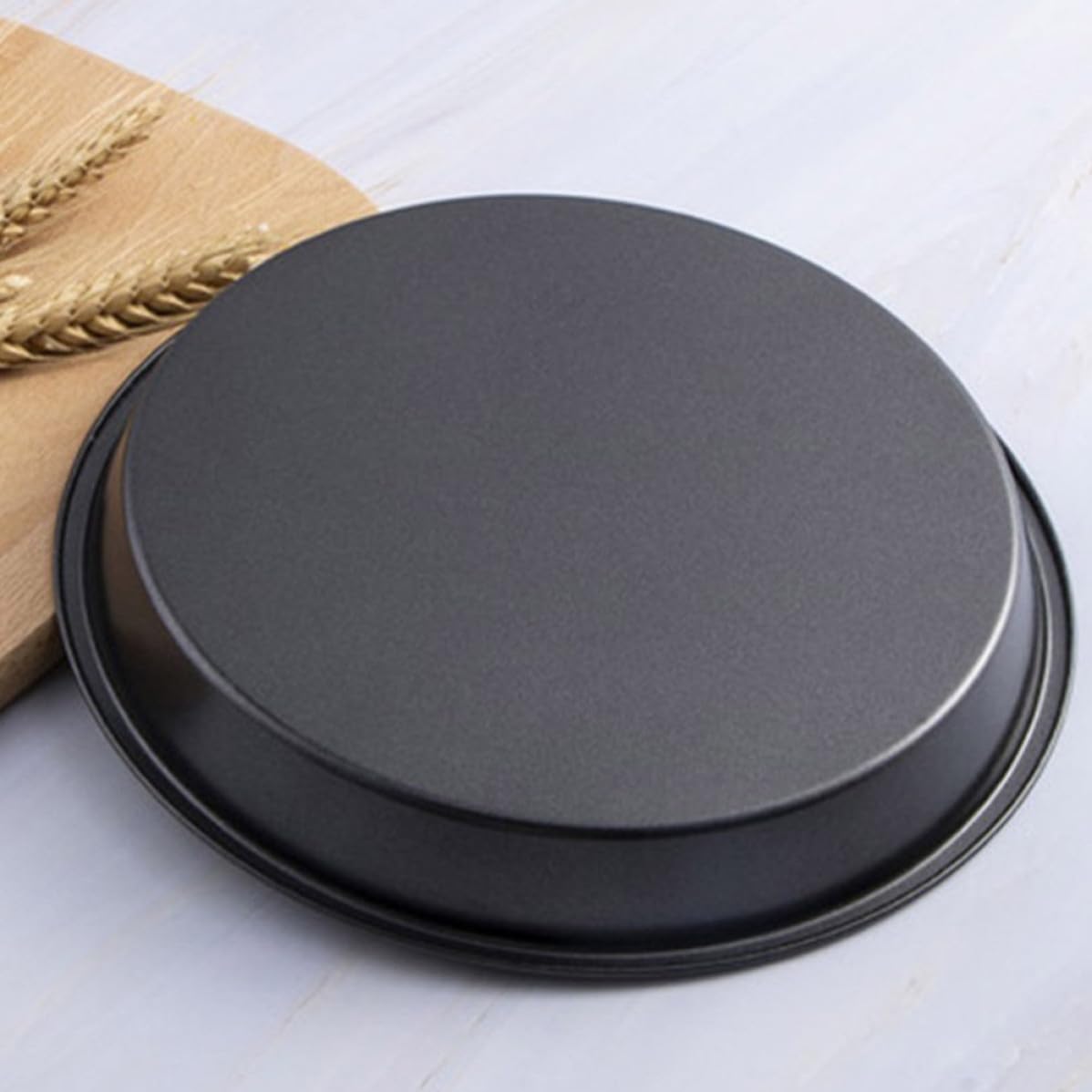 POPETPOP 3pcs Nonstick round Baking Pans Set Carbon Steel Pizza Baking Trays for Roasting Vegetables and Cookies Hand Wash Recommended