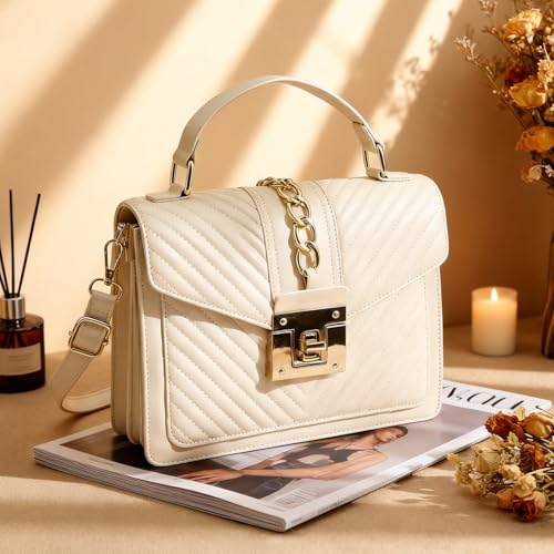 Bolso de mano tipo top handle con diseño acolchado negro miniatura 3