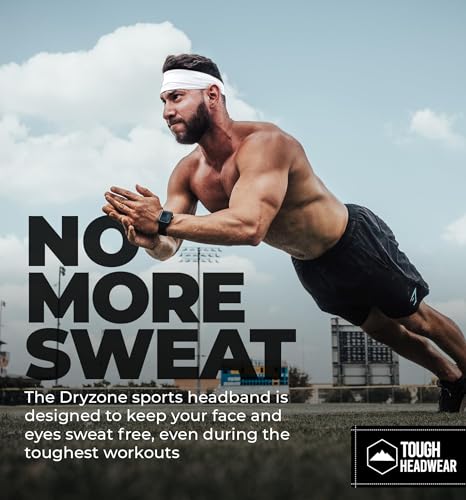 Image of Tough Headwear Mens Headband | Sweat Headbands for Men Women Working Out Running Sports - Athletic Sweat Band Exercise