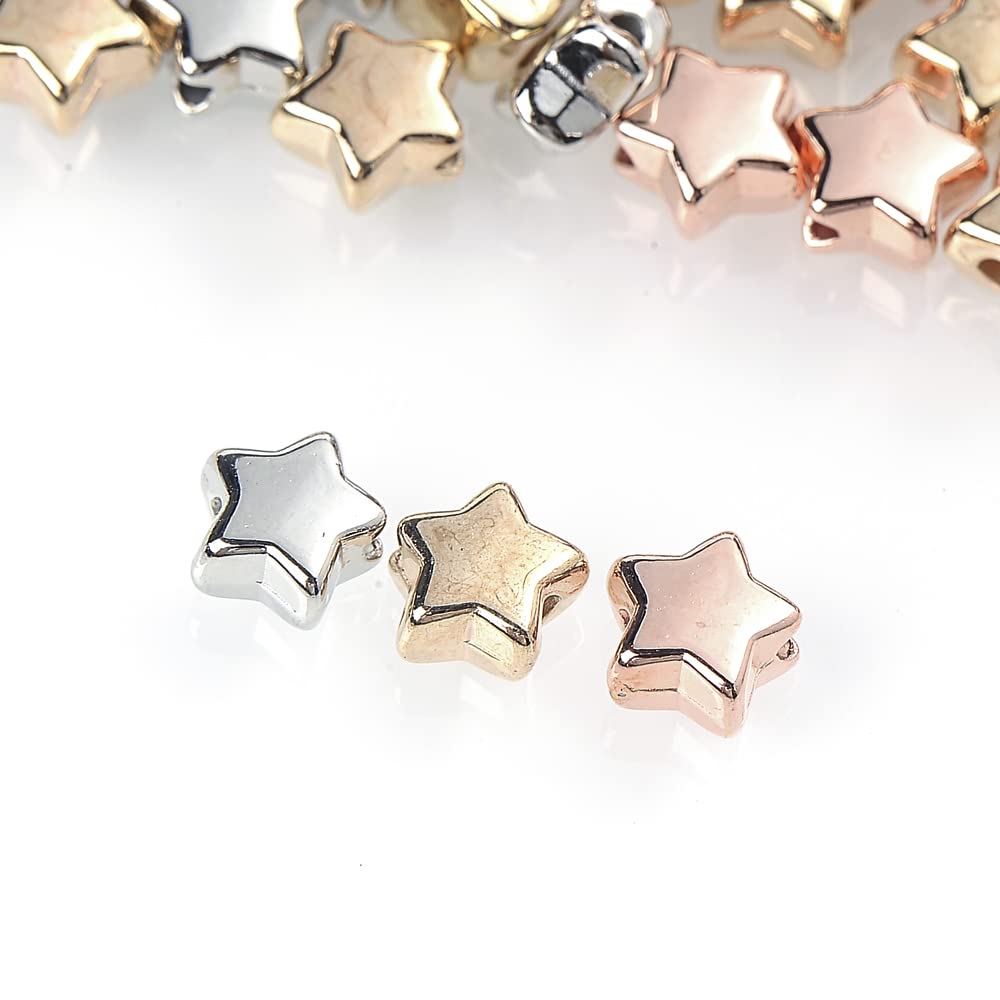 200 Stück Mini-Acryl-Perlen – Herz & Stern Motive, 9-11 Mm, Für Schmuck & Basteln