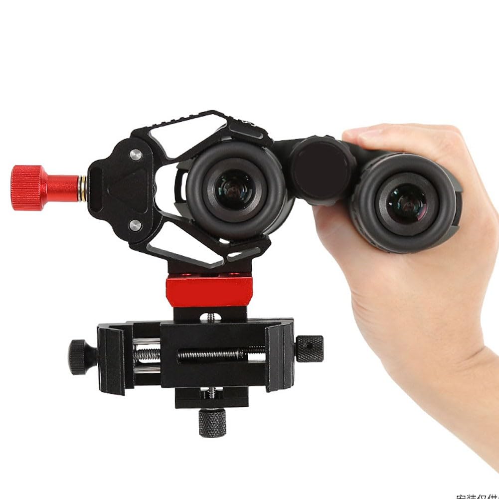 Adattatore per smartphone a 3 assi per telescopio oculare 20-60 mm, supporto per cellulare in alluminio per microscopio binocolo con regolazione fine XYZ, rosso e nero