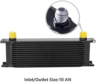 13 Row AN10-10AN Stacked Plate Oil Cooler With 6AN 8AN Adapter Universal Engine Transmission British Radiator Oil Cooler Condenser Aluminium Alloy Black