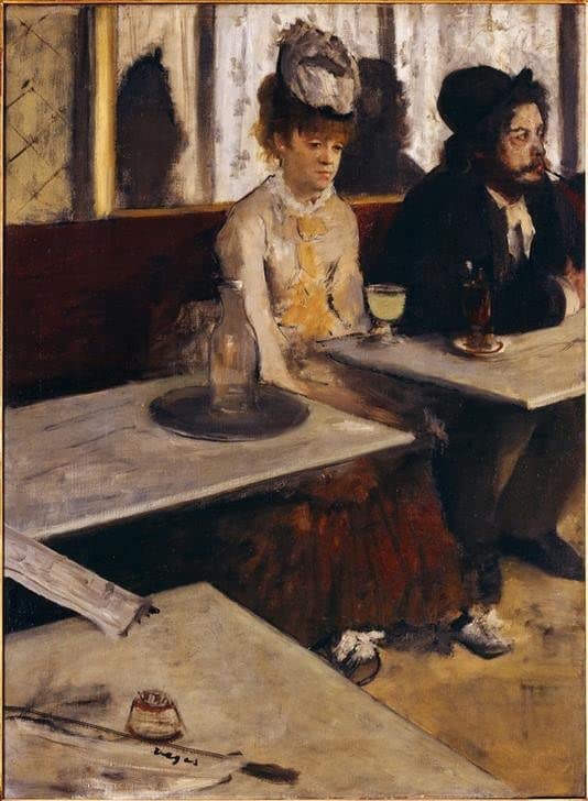 Affiche toile dans un café d'Edgar Degas pour salon élégant et décoration