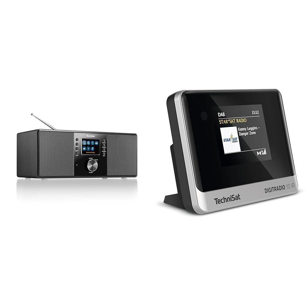 Karcher Dab 7000i Internet Radio Dab+ / FM RDS – WiFi & Bluetooth – Connexion USB – AUX-in & TechniSat DIGITRADIO 10 IR - Adaptateur Radio Internet et Dab+ Noir/Argent